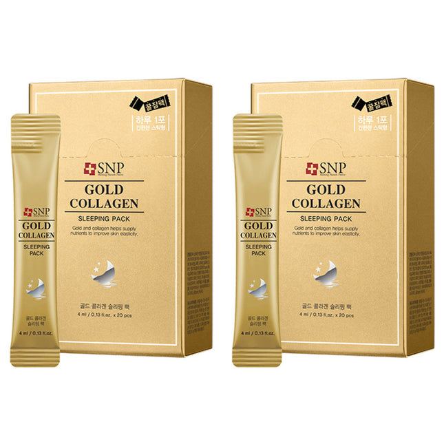 SNP  Gold Collagen Sleeping Pack Stick Type, 80ml, 2 Count