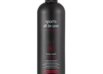 AVKA  Sports All-in-One Perfumed Body Wash Woody Pheromone Scent, 1L, 1 count