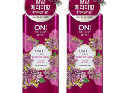ON THE BODY  Perfumed pH Balanced Sweet Love Body Wash Peach & White Musk, 865ml, 2-Pack
