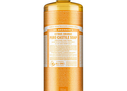 DR. BRONNER'S Dr Bronners Pure Castile Liquid Soap Citrus Orange 950ml 1 Pack