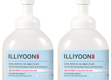 ILLIYOON  Ceramide Ato Bubble Wash & Shampoo Unscented 400ml 2-pack