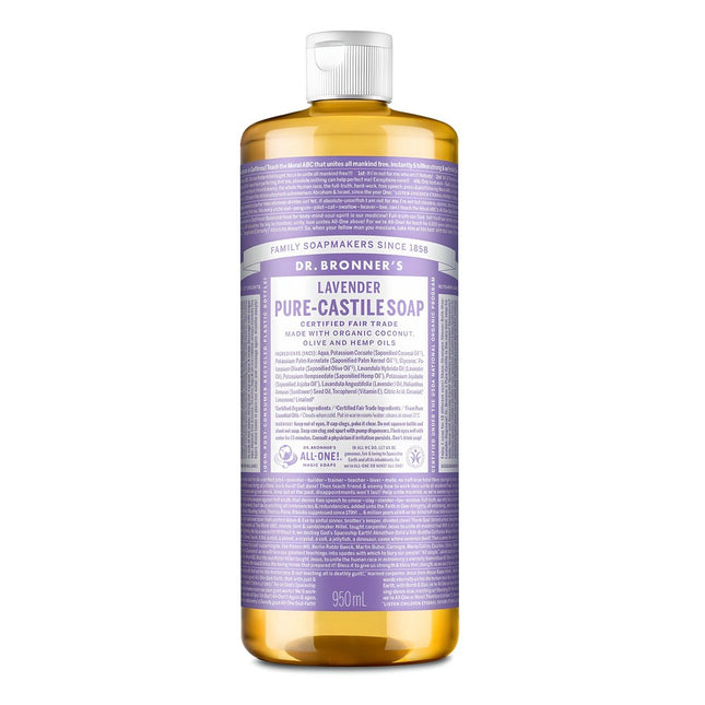 DR. BRONNER'S  Lavender Pure Castile Bar Soap Body Wash, 950ml, 1 count