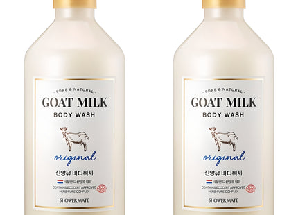 SHOWER MATE  Goat Milk Body Wash Original, 800ml, 2 Count