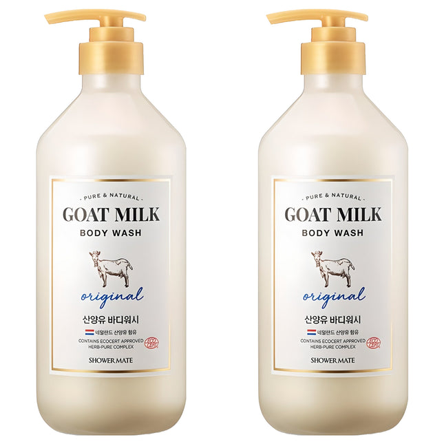 SHOWER MATE  Goat Milk Body Wash Original, 800ml, 2 Count