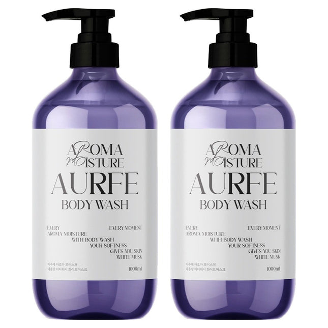 AUPE  Aroma Moisture Large Capacity Perfume Body Wash White Musk Scent, 1L, 2 Count
