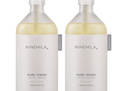 NONE Nine Mila Pure Hinoki Body Wash White Musk Scent, 1L, 2 Count