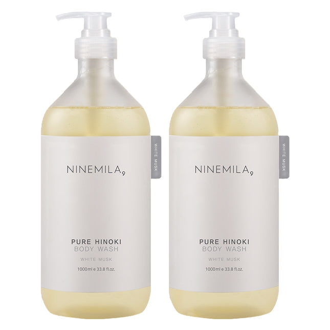 NONE Nine Mila Pure Hinoki Body Wash White Musk Scent, 1L, 2 Count
