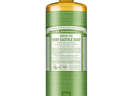 DR. BRONNER'S  Pure Castile Soap Face & Body Wash Green Tea, 950ml, 1 count