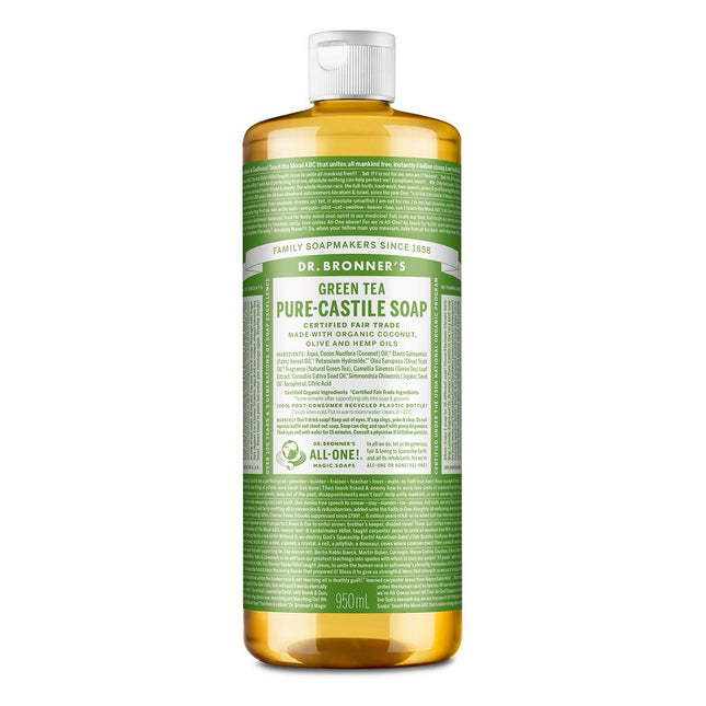DR. BRONNER'S  Pure Castile Soap Face & Body Wash Green Tea, 950ml, 1 count