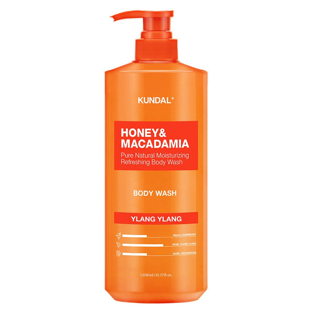 KUNDAL  Honey & Macadamia Pure Body Wash, Ylang Ylang Scent, 1058ml, 1 Count