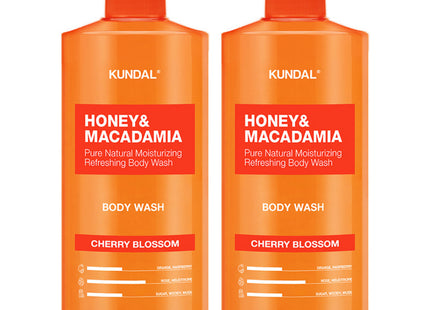 KUNDAL  Honey & Macadamia Pure Body Wash Cherry Blossom, 1058ml, 2 Count