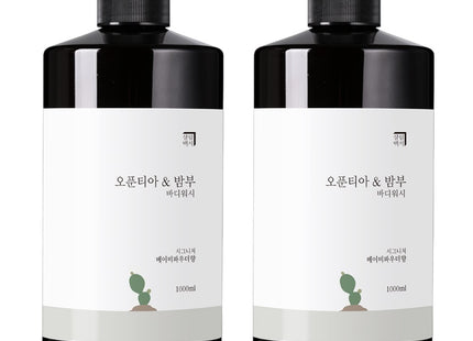 SALIM BAEKSEO  Opuntia & Bamboo Body Wash Baby Powder Scent, 1L, 2 Pack