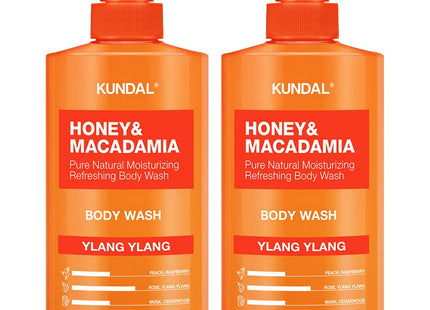 KUNDAL  Honey & Macadamia Pure Body Wash Ylang Ylang, 500ml, 2 Count