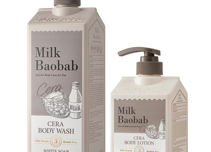 MILKBAOBAB  Ceramide Body Wash White Soap 1200ml + Ceramide Body Lotion White Soap 600ml, 1 Set