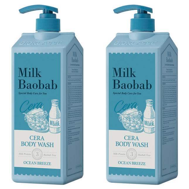 MILK BAOBAB  Cera Body Wash Ocean Breeze, 1.2L, 2 Pack