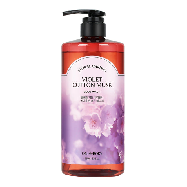 ON THE BODY  Floral Garden Body Wash Violet Cotton Musk Scent, 950g, 1 count