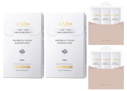 D'ALBA  Waterfull Sleeping Pack 4ml x 12p + Kit 4ml x 3p, Set of 2
