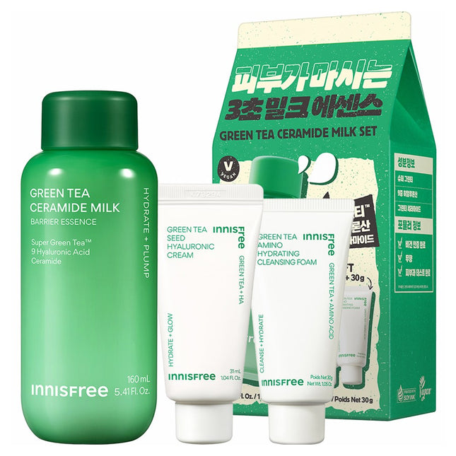 INNISFREE  Green Tea Ceramide Moisture Gift Set 160ml + 31ml + 30g, 1 Set